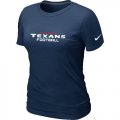 Wholesale Cheap Women's Nike Houston Texans Sideline Legend Authentic Font T-Shirt D.Blue