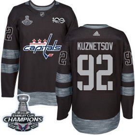 Wholesale Cheap Adidas Capitals #92 Evgeny Kuznetsov Black 1917-2017 100th Anniversary Stanley Cup Final Champions Stitched NHL Jersey