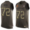 Wholesale Cheap Nike Browns #72 Eric Kush Green Men's Stitched NFL Limited Salute To Service Tank Top Jersey