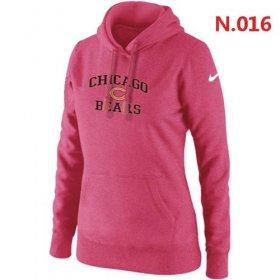 Wholesale Cheap Women\'s Nike Chicago Bears Heart & Soul Pullover Hoodie Pink