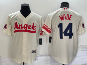 Wholesale Cheap Men\'s Los Angeles Angels #14 Tyler Wade Cream 2022 City Connect Cool Base Stitched Jersey