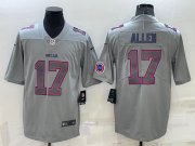 Wholesale Men's Buffalo Bills #17 Josh Allen LOGO Grey Atmosphere Fashion 2022 Vapor Untouchable Stitched Limited Jersey