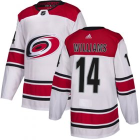 Wholesale Cheap Adidas Hurricanes #14 Justin Williams White Road Authentic Stitched Youth NHL Jersey