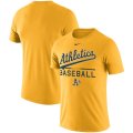 Wholesale Cheap Oakland Athletics Nike Practice Performance T-Shirt Gold