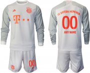 Wholesale Cheap Men 2020-2021 club Bayern Munchen away long sleeves customized white Soccer Jerseys