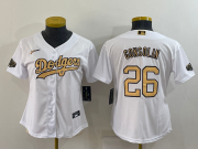 Wholesale Cheap Women's Los Angeles Dodgers #26 Tony Gonsolin White 2022 All Star Stitched Cool Base Nike Jersey