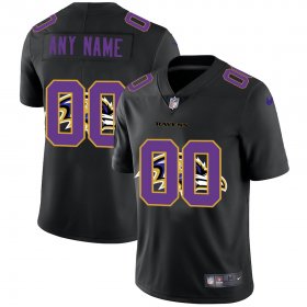 Wholesale Cheap Baltimore Ravens Custom Men\'s Nike Team Logo Dual Overlap Limited NFL Jersey Black