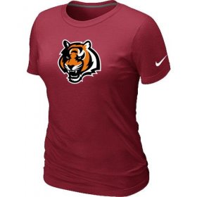 Wholesale Cheap Women\'s Cincinnati Bengals Team Logo T-Shirt Red