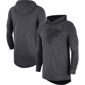 Wholesale Cheap Men\'s Atlanta Falcons Nike Heathered Charcoal Fan Gear Tonal Slub Hooded Long Sleeve T-Shirt