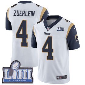 Wholesale Cheap Nike Rams #4 Greg Zuerlein White Super Bowl LIII Bound Youth Stitched NFL Vapor Untouchable Limited Jersey