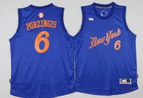 Wholesale Cheap Men\'s New York Knicks #6 Kristaps Porzingis Adidas Royal Blue 2016 Christmas Day Stitched NBA Swingman Jersey
