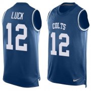 Wholesale Cheap Nike Colts #12 Andrew Luck Royal Blue Team Color Men's Stitched NFL Limited Tank Top Jersey