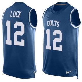 Wholesale Cheap Nike Colts #12 Andrew Luck Royal Blue Team Color Men\'s Stitched NFL Limited Tank Top Jersey