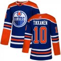 Wholesale Cheap Adidas Oilers #10 Esa Tikkanen Royal Blue Alternate Authentic Stitched NHL Jersey