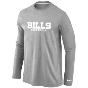 Wholesale Cheap Nike Buffalo Bills Authentic Font Long Sleeve T-Shirt Grey