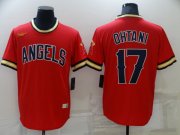 Wholesale Cheap Men's Los Angeles Angels #17 Shohei Ohtani Red Cool Base Stitched Jersey
