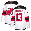 Wholesale Cheap Adidas Devils #13 Nico Hischier White Road Authentic Stitched Youth NHL Jersey