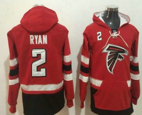 Wholesale Cheap Men\'s Atlanta Falcons #2 Matt Ryan NEW Red Pocket Stitched NFL Pullover Hoodie