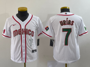 Wholesale Cheap Youth Mexico Baseball #7 Julio Urias Number 2023 Red World Baseball Classic Stitched Jersey 4
