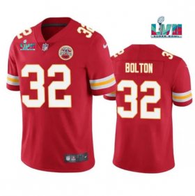 Wholesale Cheap Men\'s Kansas City Chiefs #32 Nick Bolton Red Super Bowl LVII Patch Vapor Untouchable Limited Stitched Jersey
