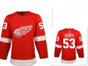 Wholesale Cheap Men's Detroit Red Wings #53 Moritz Seider Red Home Hockey Stitched NHL Jersey