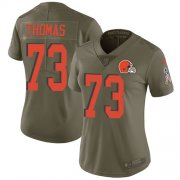 Wholesale Cheap Nike Browns #73 Joe Thomas Olive Women's Stitched NFL Limited 2017 Salute to Service Jersey