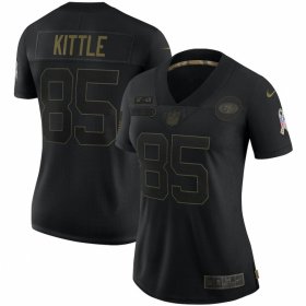 Cheap San Francisco 49ers #85 George Kittle Nike Women\'s 2020 Salute To Service Limited Jersey Black