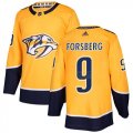 Wholesale Cheap Adidas Predators #9 Filip Forsberg Yellow Home Authentic Stitched NHL Jersey