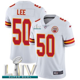 Wholesale Cheap Nike Chiefs #50 Darron Lee White Super Bowl LIV 2020 Men\'s Stitched NFL Vapor Untouchable Limited Jersey