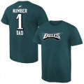 Wholesale Cheap Men's Philadelphia Eagles Pro Line College Number 1 Dad T-Shirt Green