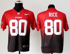 Wholesale Cheap Nike 49ers #80 Jerry Rice Red/Black Men\'s Stitched NFL Elite Fadeaway Fashion Jersey