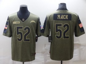 Wholesale Cheap Men\'s Los Angeles Chargers #52 Khalil Mack Olive Salute To Service Limited Stitched Jersey