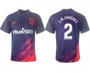 Wholesale Cheap Men 2021-2022 Club Atletico Madrid away aaa version purple 2 Soccer Jersey