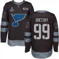 Wholesale Cheap Adidas Blues #99 Wayne Gretzky Black 1917-2017 100th Anniversary Stanley Cup Champions Stitched NHL Jersey