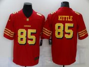 Wholesale Cheap Men's San Francisco 49ers #85 George Kittle Red Gold 2021 Vapor Untouchable Stitched NFL Nike Limited Jersey