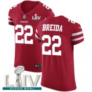 Wholesale Cheap Nike 49ers #22 Matt Breida Red Super Bowl LIV 2020 Team Color Men's Stitched NFL Vapor Untouchable Elite Jersey