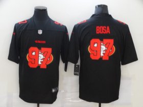 Wholesale Cheap Men\'s San Francisco 49ers #97 Nick Bosa Black 2020 Shadow Logo Vapor Untouchable Stitched NFL Nike Limited Jersey