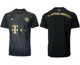 Wholesale Cheap Men 2021-2022 Club Bayern Munchen away aaa version black blank Adidas Soccer Jersey