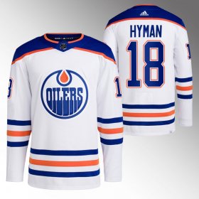 Wholesale Cheap Men\'s Edmonton Oilers #18 Zach Hyman White Stitched Jersey