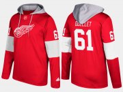 Wholesale Cheap Red Wings #61 Xavier Ouellet Red Name And Number Hoodie