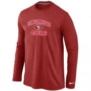 Wholesale Cheap Nike San Francisco 49ers Heart & Soul Long Sleeve T-Shirt Red