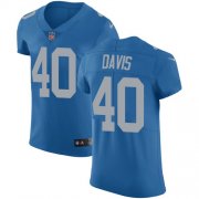 Wholesale Cheap Nike Lions #40 Jarrad Davis Blue Throwback Men's Stitched NFL Vapor Untouchable Elite Jersey