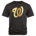Wholesale Cheap Washington Nationals Fanatics Apparel Gold Collection Tri-Blend T-Shirt Black