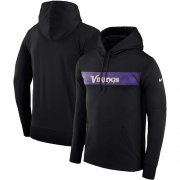 Wholesale Cheap Men's Minnesota Vikings Nike Black Sideline Team Performance Pullover Hoodie