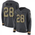 Wholesale Cheap Nike Packers #28 AJ Dillon Anthracite Salute to Service Women's Stitched NFL Limited Therma Long Sleeve Jersey