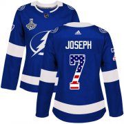 Cheap Adidas Lightning #7 Mathieu Joseph Blue Home Authentic USA Flag Women's 2020 Stanley Cup Champions Stitched NHL Jersey