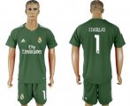 Wholesale Cheap Real Madrid #1 I.Casillas Green Goalkeeper Soccer Club Jersey