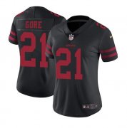 Wholesale Cheap Women's San Francisco 49ers #21 Frank Gore Black Stitched Jersey