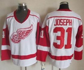 Wholesale Cheap Red Wings #31 Curtis Joseph White CCM Throwback Stitched NHL Jersey