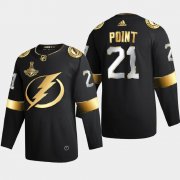 Cheap Tampa Bay Lightning #21 Brayden Point Men's Adidas Black Golden Edition Limited Stitched NHL Jersey